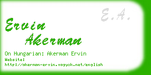 ervin akerman business card